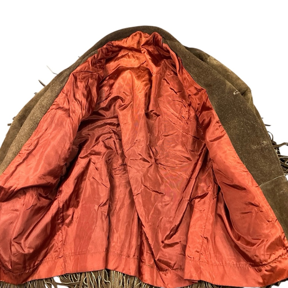 Vintage 1960/70s brown suede fringe jacket fully lined S/M - Picture 4 of 6